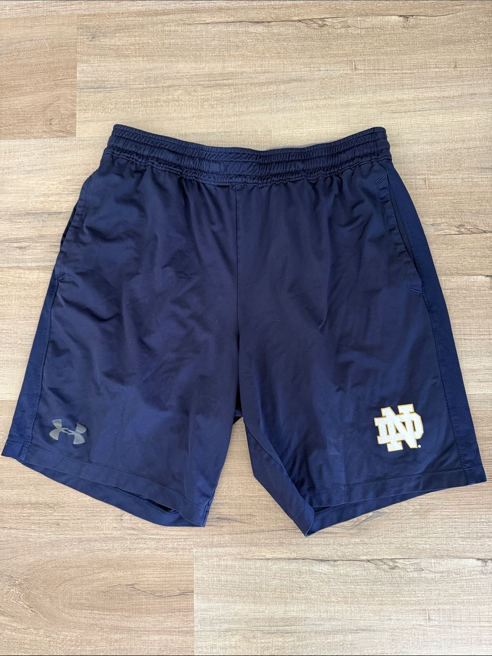 Under Armour Men's Navy Athletic Shorts with ND Logo